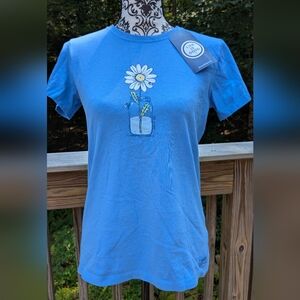 Life Is Good Light Blue Tee with Daisy Graphic